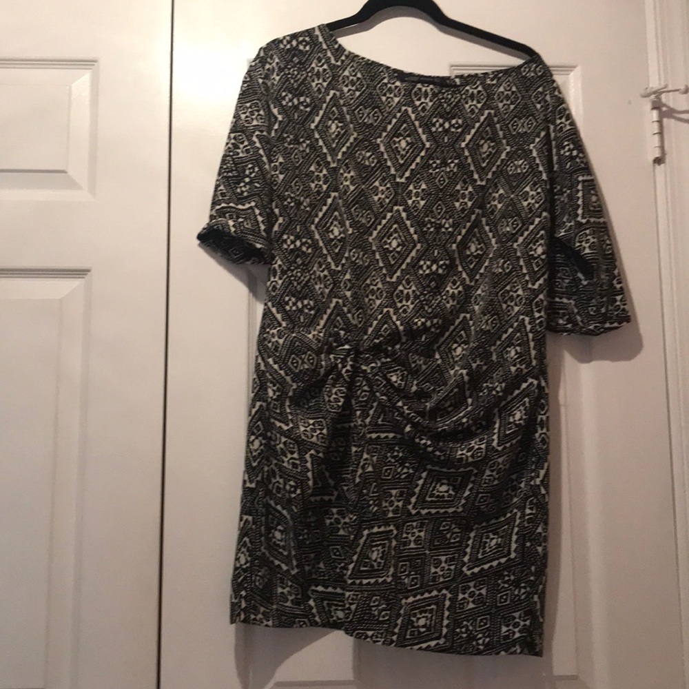 Black and beige pattern dress